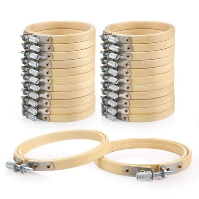 24 Pieces 3 Inch Embroidery Hoops, Bamboo Cross Stitch Hoops Ring Bulk Wholes... - Image 1 of 4