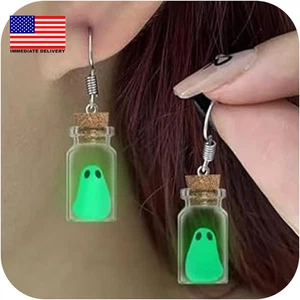 Halloween Ohrringe für Frauen Geist leuchtet im Dunkeln Ohrringe Adopt a Ghost Spook - Bild 1 von 7