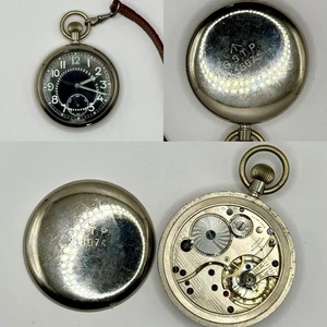 Superb WW2 era British Military General Service Pocket Watch with Leather Albert - Picture 1 of 9