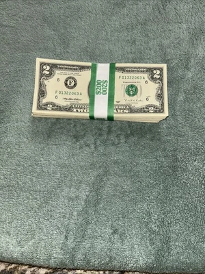 Four (4) Lots Of Twenty Five (25) Circulated $2.00 Bills @63.50 Per Lot - Image 1 of 3