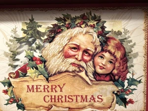 Holz Weihnachten Vintage wie Santa Serviertablett - 10” x 14,5” - Bild 1 von 24