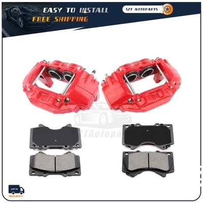 2 pinzas de freno delanteras y 4 pastillas de cerámica para Toyota Tundra 2007-2018 Foto 1 de 4