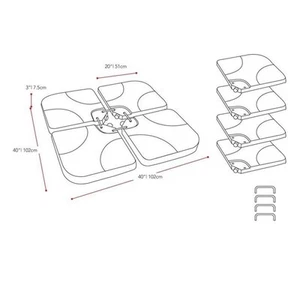 Atlin Designs 4-Piece Modern Plastic Patio Umbrella Base Weights in Dark Gray - Picture 1 of 1