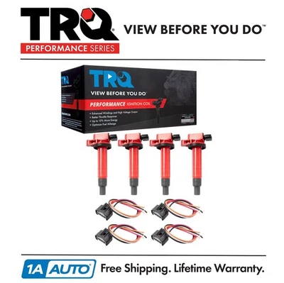 Комплект катушек зажигания TRQ Performance подходит для Toyota Prius C 2012-2017 годов выпуска - Изображение 1 из 4