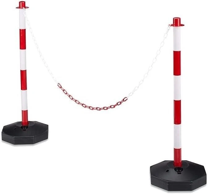 Set De 2 Palos Señalizadores Disuasorios Columnas De Delimitación + 3m Cadena - Imagen 1 de 1