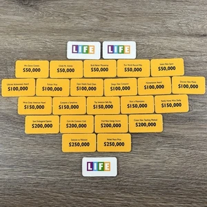 Game of Life 1998 Replacement 25 Life Tiles Hasbro Board Game Parts Vintage - Picture 1 of 2