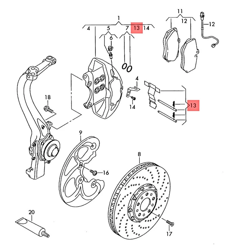 AUDI Audi RS6RS6 plus Avant qu. genuíno Conjunto de peças de acessório Q7 1 4F0698269A - Imagem 1 de 1
