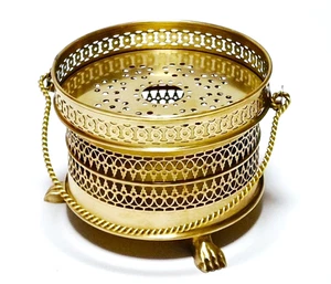 Messing Ostfriesen Stövchen - Kaffee/Teewärmer - rund,mit 3 Füßen - H.9,5 cm - Bild 1 von 8
