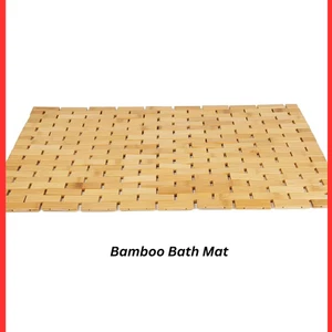 Bambus Badematte Dusche Wasserdicht Stabile Badematte Rutschfeste Füße Stilvoll - Bild 1 von 7