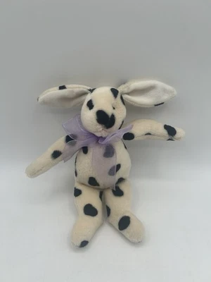 Dotty #3278 North American Bear Co. 1995 Vintage Bunny Plush White & Black Dots - Image 1 of 4