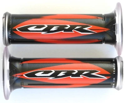 Honda CBR 250 300 500 600 F3 F4i 600RR 1000 RR 1000RR RED GEL LOGO HAND GRIPS - Image 1 of 4