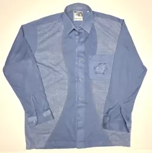 Jain Udhay Designer Shirt Long Sleeve Mens Button Up Size Medium Blue Rare - Picture 1 of 5