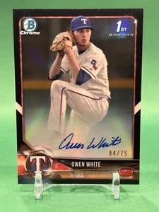 2018 Bowman Draft Chrome OWEN WHITE Black Refractor /75 Auto #CDA-OW RC Rookie - Picture 1 of 2