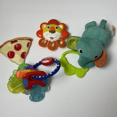 Nuby Bright Starts 4 pc. Baby Teether Toy Lot ***used***cleaned*** - Image 1 of 4
