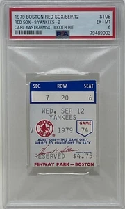 Carl Yastrzemski 1979 MLB Boston Red Sox New York Yankees 3000 Hit Ticket PSA 6 - Foto 1 di 2