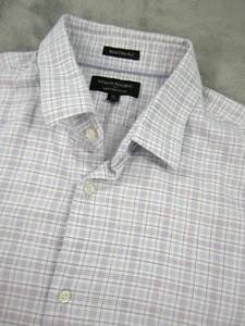 Banana Republic Mens XL Slim Fit Shirt 80's 2-Ply Pima Cotton Plaid Blue Purple - Picture 1 of 9