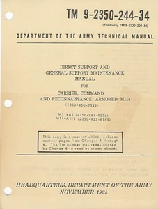 Historical book Carrier, Command, Recon, Armored, M114, M114A1, M114A1, Maint - Picture 1 of 1