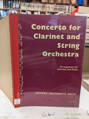 Alun Hoddinott: Concerto for Clarinet & String Orchestra: Music Score - Image 1 of 3
