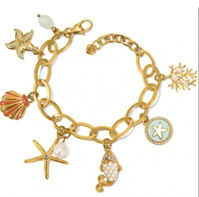 Brighton PARADISE COVE Charm Bracelet Gold-Multi MSRP $120   NEW - Image 1 of 4