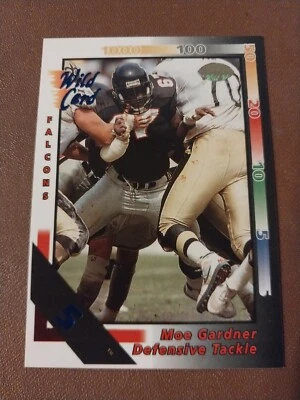 1992 MOE GARDNER WILD CARD 5 STRIPE NFL CARD #151 ATLANTA FALCONS ILLINOIS - Image 1 of 2