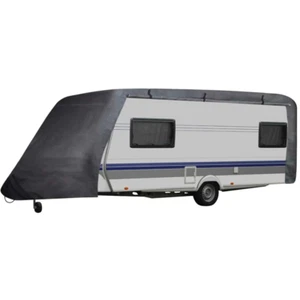 vidaXL Caravan Cover Gray M With Storage Bag And Tie-down Straps - Picture 1 of 14