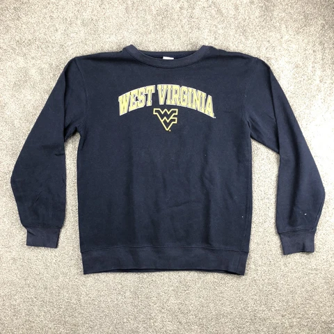 Vintage West Virginia Mountaineers Sweatshirt Men Medium Crew Neck Sweater WVU L Cover