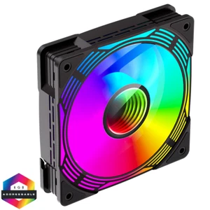 GameMax FN12A-C8I-R 120mm Infinity ARGB LED Black 4-Pin PWM Reversible PC Fan - Afbeelding 1 van 14