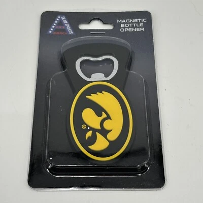 Iowa Hawkeyes PVC Magnet Bottle Opener NCAA Team Sports America - Image 1 of 2