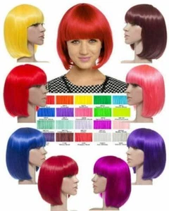 KOKO SHORT COLOURFUL BOB STYLE PARTY WIG VARIOUS COLOURS - Picture 1 of 22