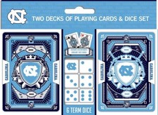 North Carolina Tar Heels 2 Pack Playing Cards and Dice Set [NEW] NCAA Game Poker