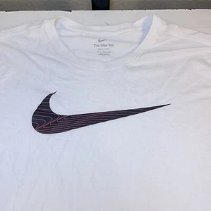 T-SHIRT NIKE Swoosh palestra atletica DRI FIT misto cotone taglia uomo 3XL bianca - Foto 1 di 5