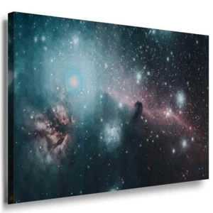 Sterne Weltall Violett Leinwandbild AK Art Bilder Mehrfarbig Kunstdruck Wandbild - Bild 1 von 1