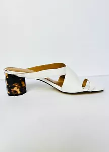 Sandali REVOLVE Jaggar bianchi avorio pelle tartaruga tacco - taglia 38/US - Foto 1 di 8