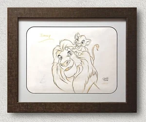 REY LEÓN - Boceto original Mufasa y bebé Simba Sal Barry & Oliver Itson 2014 - Imagen 1 de 14