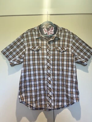 Split Brand Mens Tan Plaid Buttoned Outdoor Hiking Fishing Casual Shirt sz XL - Image 1 of 4