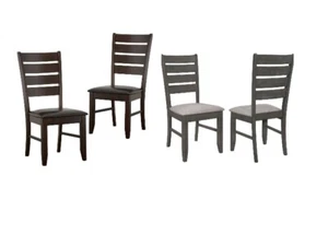 Dalila traditioneller gepolsterter Esszimmerstuhl mit Leiterrückenlehnen (2er Set) - Bild 1 von 5