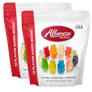 Albanese Worlds Best Family Share Pack, 12 Flavor Gummi Bears, 2 - 36oz bags of