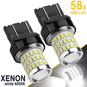 LED T20 580 Sidelight Hid Xenon Daytime Running DRL White W21/ 5w 7443 12v Bulbs - Picture 1 of 8