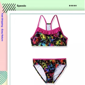 Speedo Girl's Sporty Splice Tankini 2 Piece Swimsuit,SIZE 16 - Picture 1 of 1
