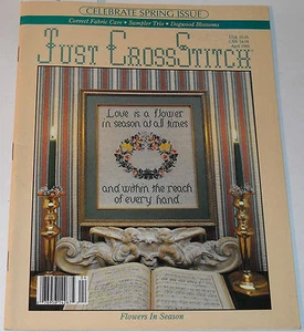Just CrossStitch Magazine V6 N6 Mar/Apr 1989 Flowers In Season - Picture 1 of 10