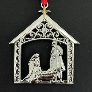 Nativity Scene Ornament Harvey Lewis North Star Christmas Religious Crystal 3" - Picture 1 of 15