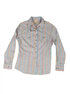 RM Williams Women's Size 10 Long Sleeve Shirt Stripes Slim Fit Western Button Up - Foto 1 di 11