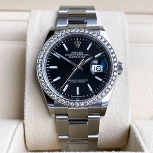 Rolex Datejust 36mm Full Set 2024 UNWORN Diamonds 126200 Black Diamond Bezel - Picture 1 of 12