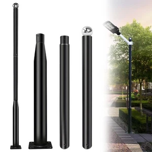 Street Light Pole 10Ft, Outdoor Adjustable Metal Street Lamp Post, Solar Stre... - Picture 1 of 6