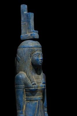 ÚNICO ANTIGUO ANTIGUO EGIPCIO Estatua Diosa De Piedra Pesada Isis Hecha A Mano • 280.90€