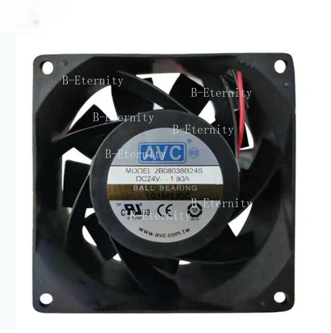 AVC 2B08038B24S DC 24V 1.80A 80*38MM 2wire Ball bearing CPU/Inverter Cooling Fan - Image 1 of 3