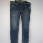 Diesel Jeans Men's 40x30 Blue Denim Slim Straight Stretch Pants
