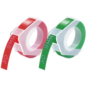 2PK Red Green for Dymo Xpress Label Makers 3D Plastic Embossing Tapes Set 3/8" - Picture 1 of 5