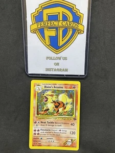 POKÉMON GYM CHALLENGE UNLIMITED BLAINE’S ARCANINE HOLO 1/132 LP- - Picture 1 of 3