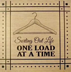 LAUNDRY ROOM HUMOR SORTING OUT LIFE WALL ART PLAQUE DECOR SIGN NEW 8x8 FREE S/H! - Picture 1 of 2